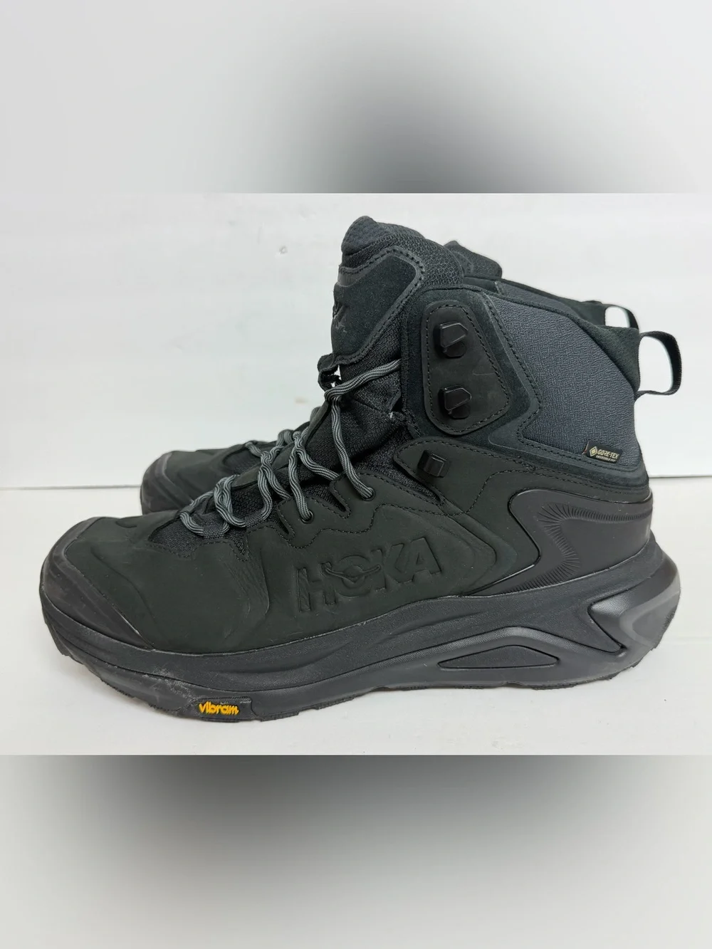 Hoka One One Kaha 3 Gore-Tex GTX Men’s Size 15 D Black Suede Vibram Hiking Boots